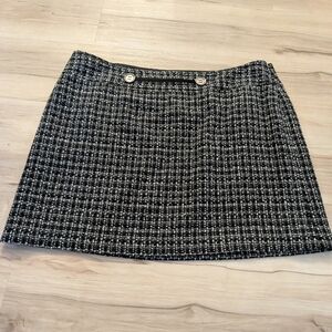 The Limited Black and White Tweed Mini Skirt